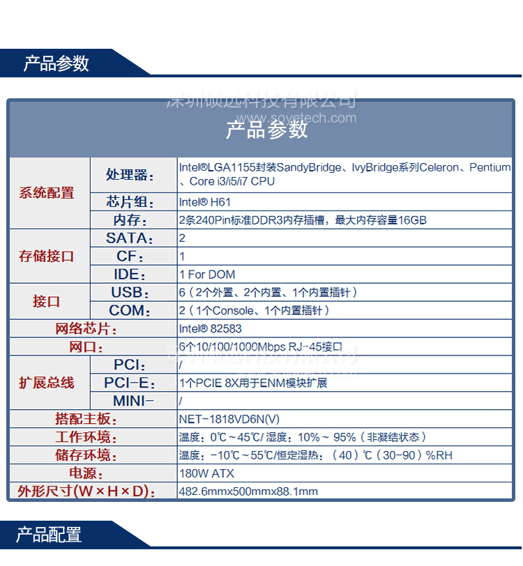 研祥2U主流網(wǎng)絡(luò)應(yīng)用平臺，H61芯片 NPC-8218