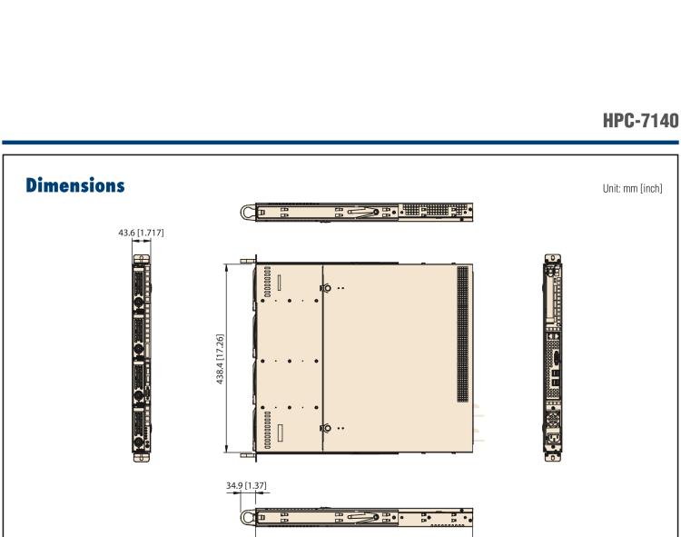 研華HPC-7140 1U 機(jī)架式服務(wù)器機(jī)箱，適用于 MicroATX/ATX 服務(wù)器主板，支持4個(gè)3.5"熱插拔盤位，1個(gè)全長/半長PCI-E x16擴(kuò)展插槽
