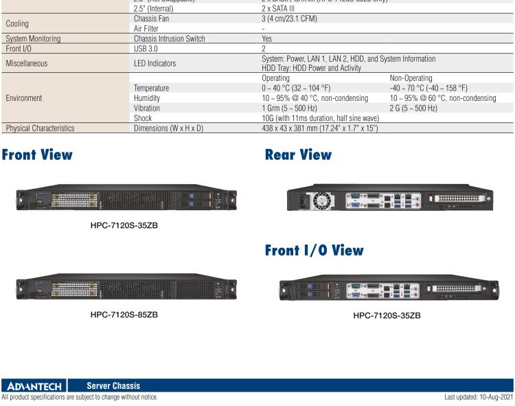 研華HPC-7120S 1U 上架式服務(wù)器短機箱，適用Micro ATX/ATX 服務(wù)器主板，支持1*全高/半長PCIe x16擴展插槽
