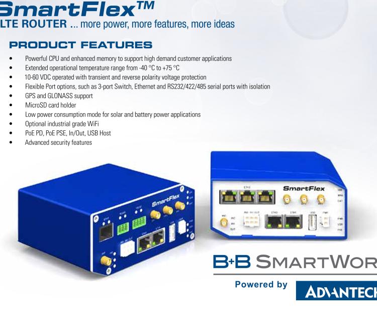 研華BB-SR30309125-SWH LTE 路由器、5E、USB、2I/O、SD、2S、PD、SL、Acc、SmartWorx Hub