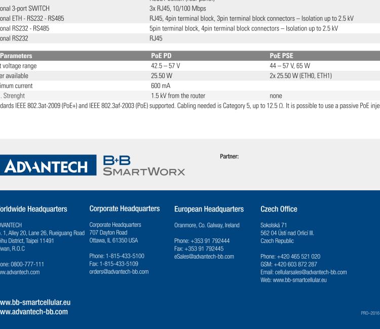 研華BB-SR30319125-SWH LTE 路由器、5E、USB、2I/O、SD、2S、帶 Wifi、PD、SL、Acc、SWH
