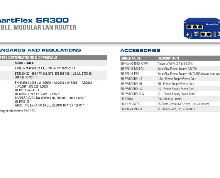 研華BB-SR30008120-SWH SmartFlex、LTE 路由器、5E、USB、2I/O、SD、PSE、SL、SWH