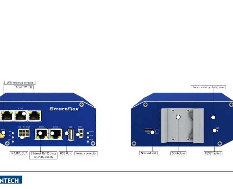 研華BB-SR30008120-SWH SmartFlex、LTE 路由器、5E、USB、2I/O、SD、PSE、SL、SWH