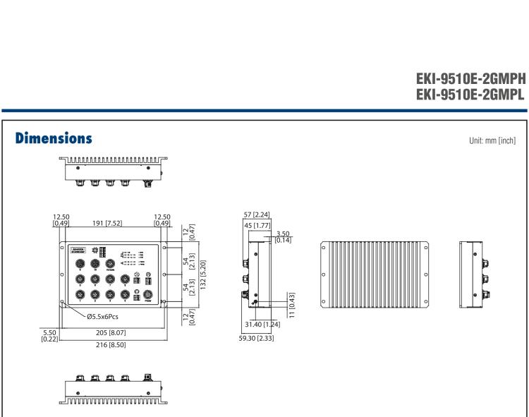 研華EKI-9510E-2GMPH 10個(gè)百兆M12 POE端口網(wǎng)管EN50155交換機(jī)， 支持72/96/110 VDC供電