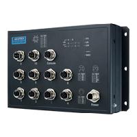 研華EKI-9510E-2GML 10個百兆M12端口網(wǎng)管型EN50155交換機， 支持24/48 VDC供電
