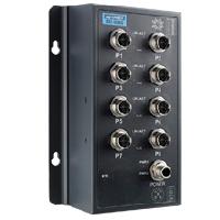 研華EKI-9508G-L 8個(gè)千兆M12端口非網(wǎng)管EN50155交換機(jī)，支持24/48 VDC供電