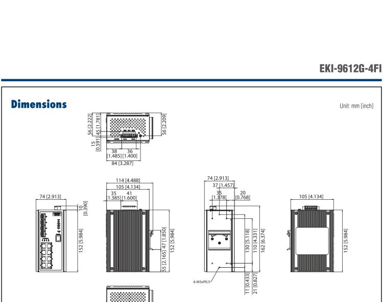 研華EKI-9612G-4FI 8GE+4G SFP 三層網管型以太網交換機，-40～75℃