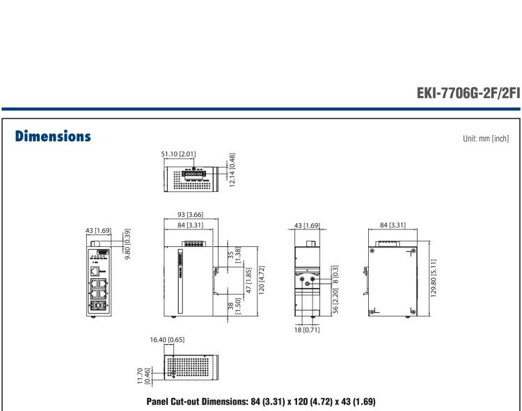 研華EKI-7706G-2FI 4GE+2G SFP網(wǎng)管型工業(yè)以太網(wǎng)交換機(jī)，-40～75℃