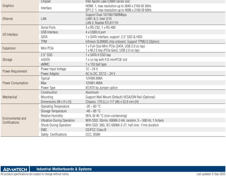 研華EPC-U2217 Intel Atom第六代Apollo Lake無風(fēng)扇嵌入式工控機(jī)，3LAN，板載eMMC，CANBUS
