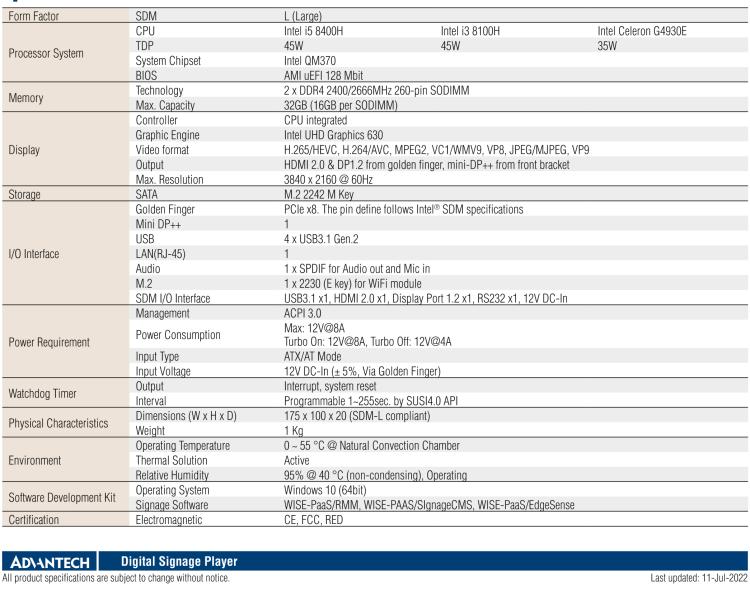 研華DS-200 Intel ? 第八代 Core? i3/i5 SDM，支持4K三顯的數(shù)字標牌播放器