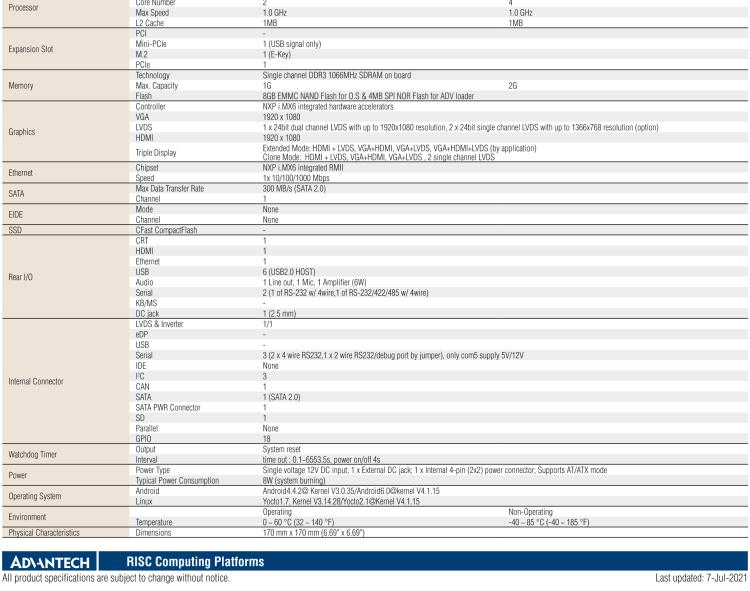 研華RSB-6410 基于NXP ARM Cortex-A9 i.MX6 Dual/Quad 的Mini-ITX工業(yè)主板， 支持Linux Yocto/Android