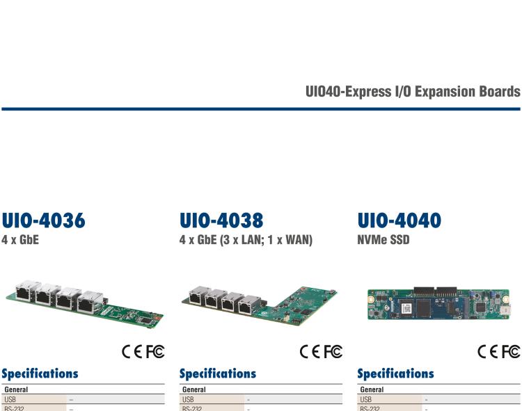 研華UIO-4038 UIO40-Express I/O 擴展卡，，支持 3 LAN & 1 WAN