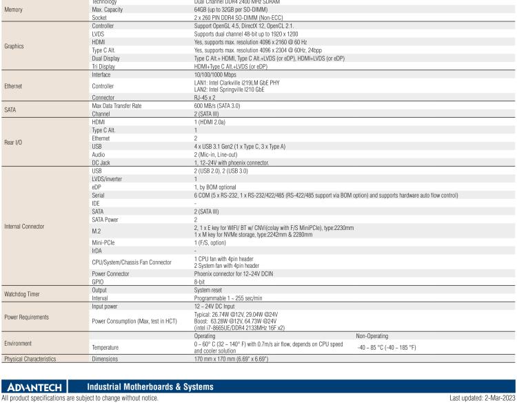 研華AIMB-233 板載Intel? 第8代 Core i 處理器。擁有Type C接口，滿足各類擴(kuò)展需求。低功耗，超薄緊湊，無風(fēng)扇設(shè)計(jì)，支持寬溫寬壓，性能強(qiáng)勁。