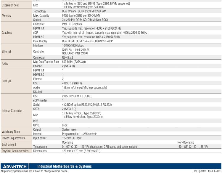研華AIMB-287 適配Intel? 第10代 Core? i 系列處理器，搭載H420E芯片組。超薄設(shè)計(jì)，性能強(qiáng)勁。
