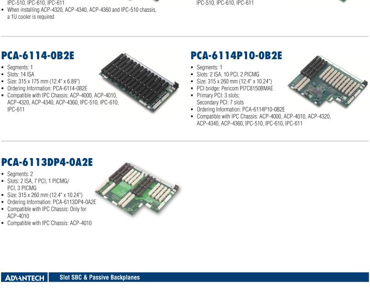 研華PCA-6105P4V-0B3E 5槽，2U高，4 PCI/1 PICMG