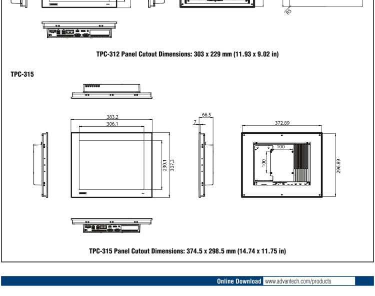 研華TPC-315 15英寸XGA TFT LED LCD觸摸屏電腦，搭載第八代Intel?Core? i3/ i5/ i7處理器，內(nèi)置8G DDR4 RAM
