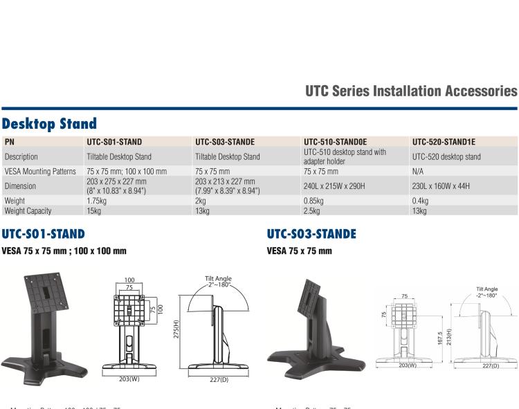 研華UTC-WALL-MOUNT2E 壁掛架 (VESA 100/200 mm)，適用于UTC 系列多功能觸控一體機(jī)