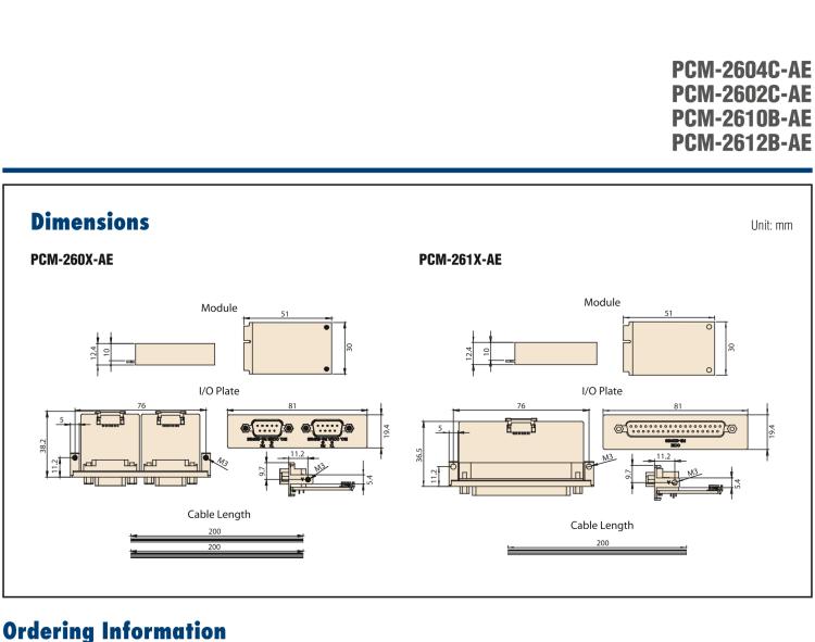 研華PCM-2610B 非隔離RS-232, 4端口，DB9, PCIe I/F