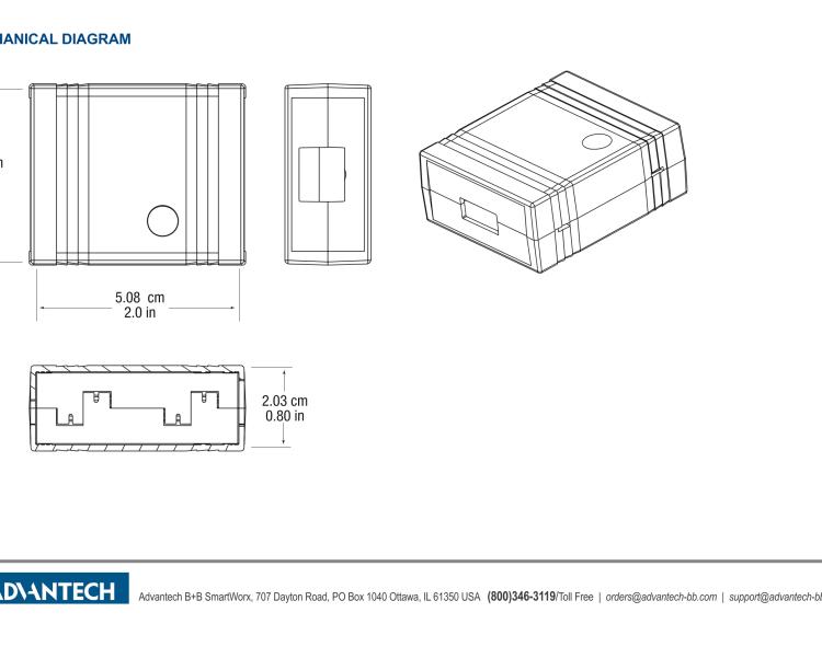 研華BB-UH401-2KV USB 2.0 2 kV隔離器，1端口，12 Mbps全速