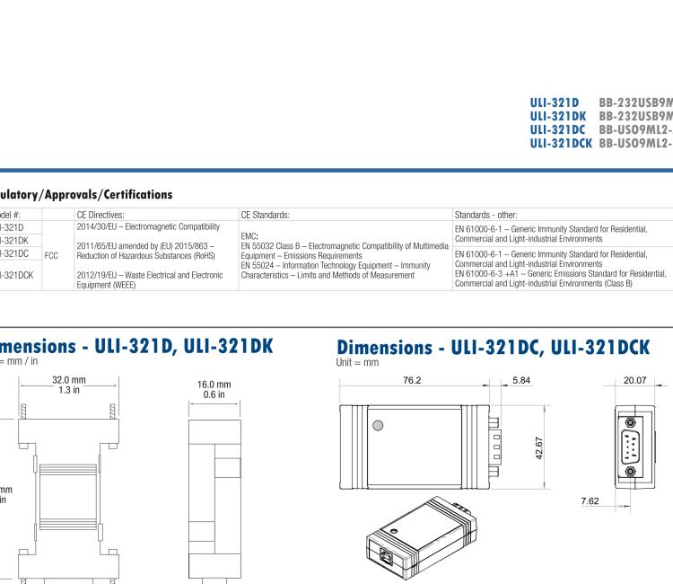 研華BB-232USB9M-LS ULI-321DK USB 2.0到RS-232轉(zhuǎn)換器，DB9公頭 端口號(hào)鎖定