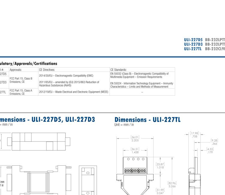 研華BB-232LPTTL ULI-227D5 RS-232（DB9母頭）至5V TTL（DB9公頭）轉(zhuǎn)換器，端口供電